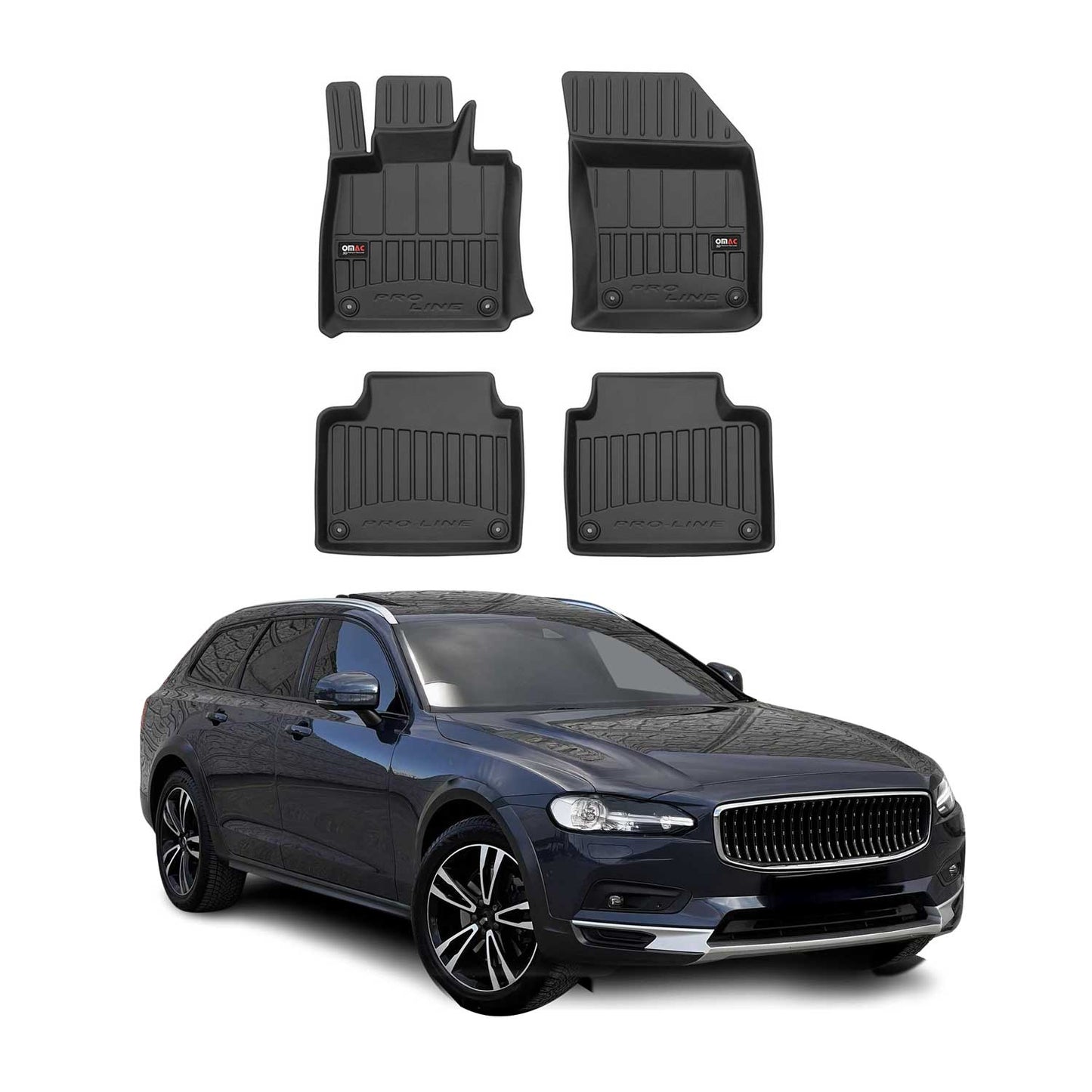 2018-2021 Volvo V90 Premium Floor Mats Liners Full Set All Weather Heavy Duty