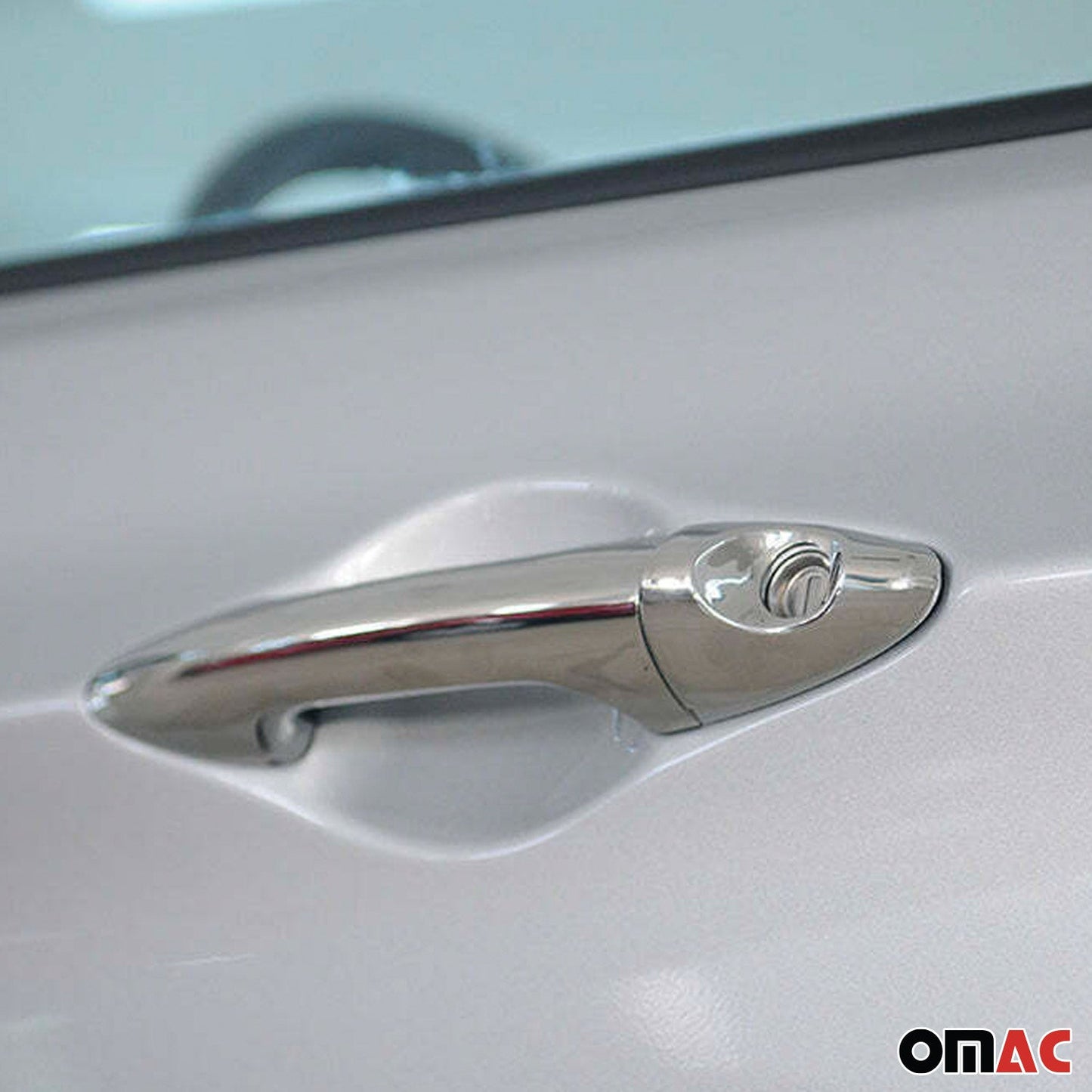 OMAC Car Door Handle Cover Protector for Hyundai Accent 2012-2017 Steel 8 Pcs 3214041