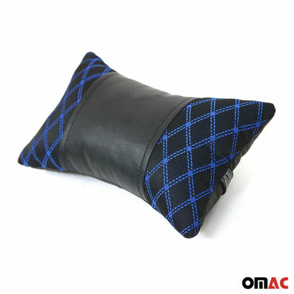 OMAC 1x Car Seat Neck Pillow Head Shoulder Rest Pad Fabric Black with Blue Stitches 96312-MS1