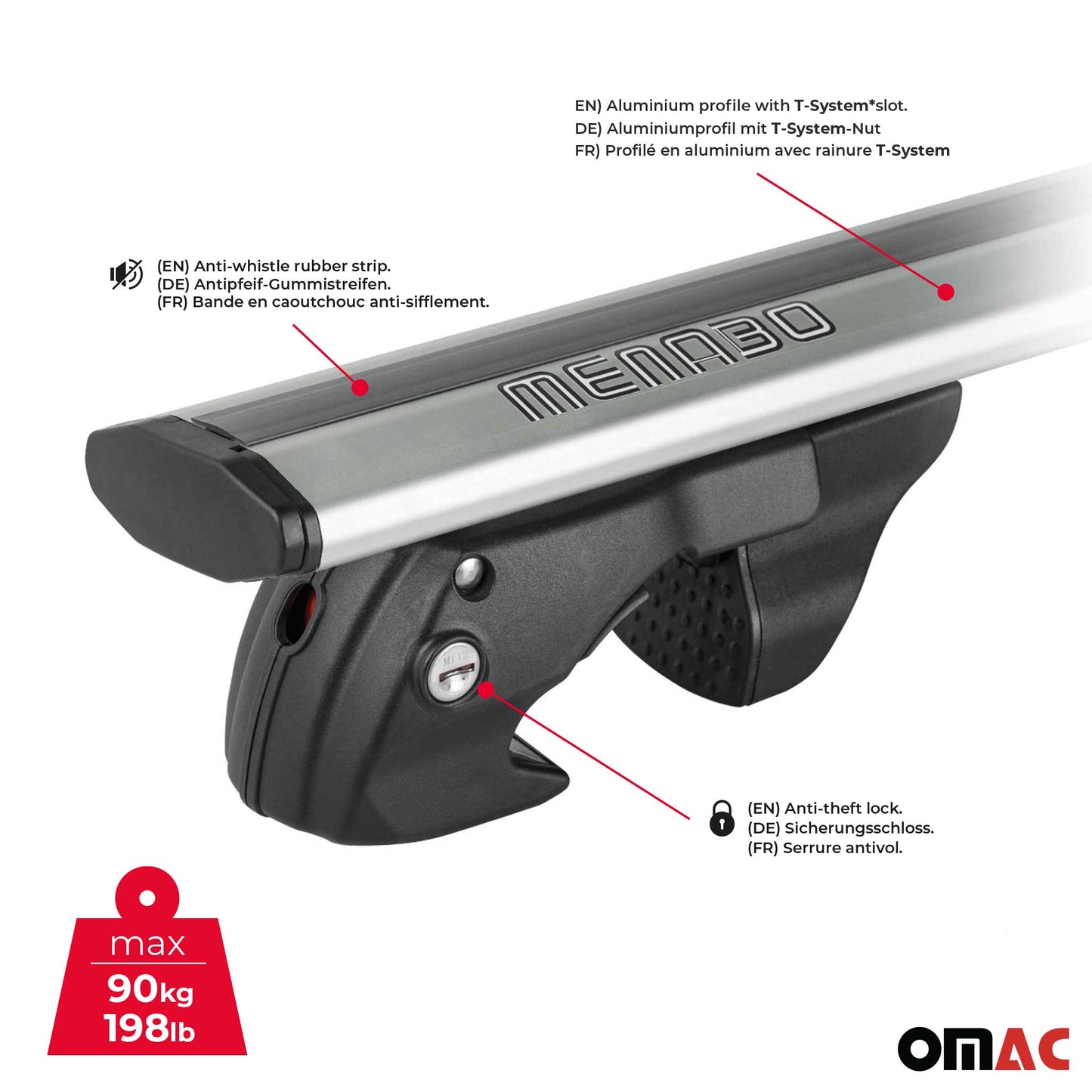 2019-2025 Toyota RAV4 Roof Rack Cross Bars Silver