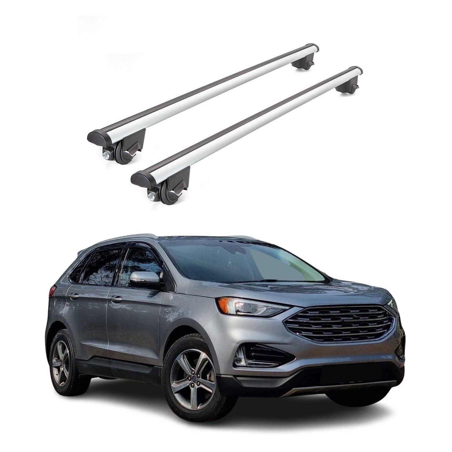 2015-2019 Ford Edge Roof Rack Cross Bars Silver