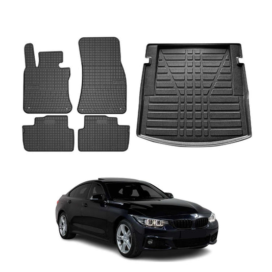 2014-2019 BMW 4 Series F32 Coupe Floor Mats & Cargo Liner Full Set All Weather Black