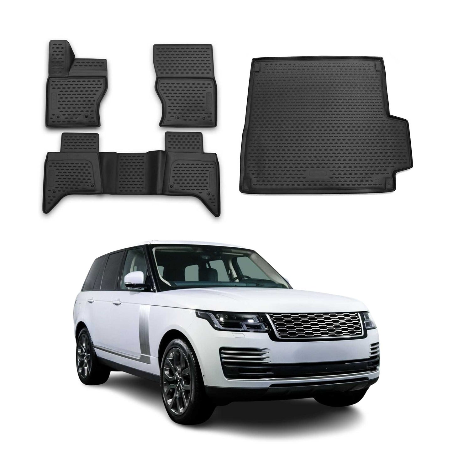 2018-2021 Land Rover Range Rover Floor Mats & Cargo Liner Full Set All Weather Black