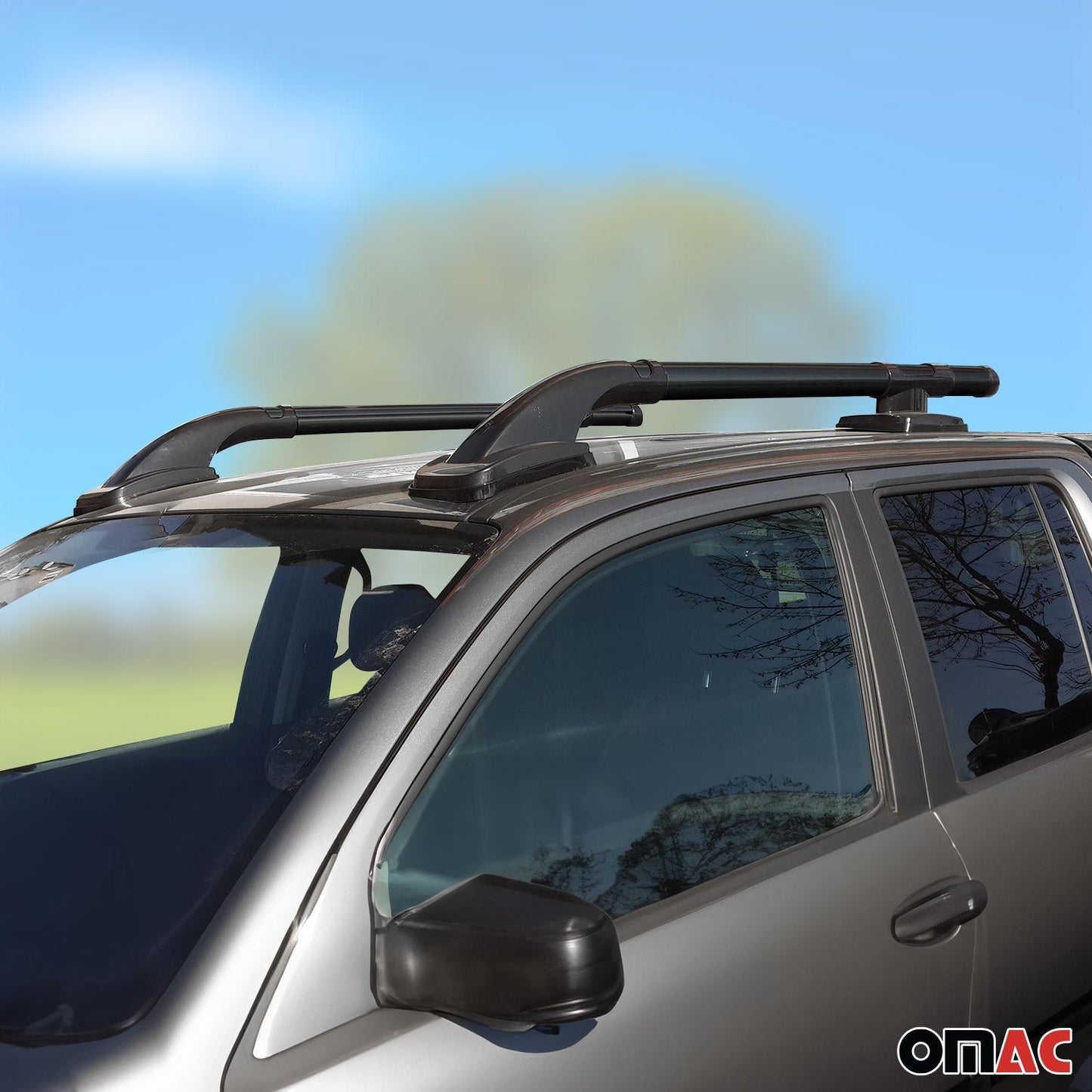 OMAC Top Roof Rack Side Rails for GMC Canyon 2015-2022 Black Aluminium 4Pcs U022013