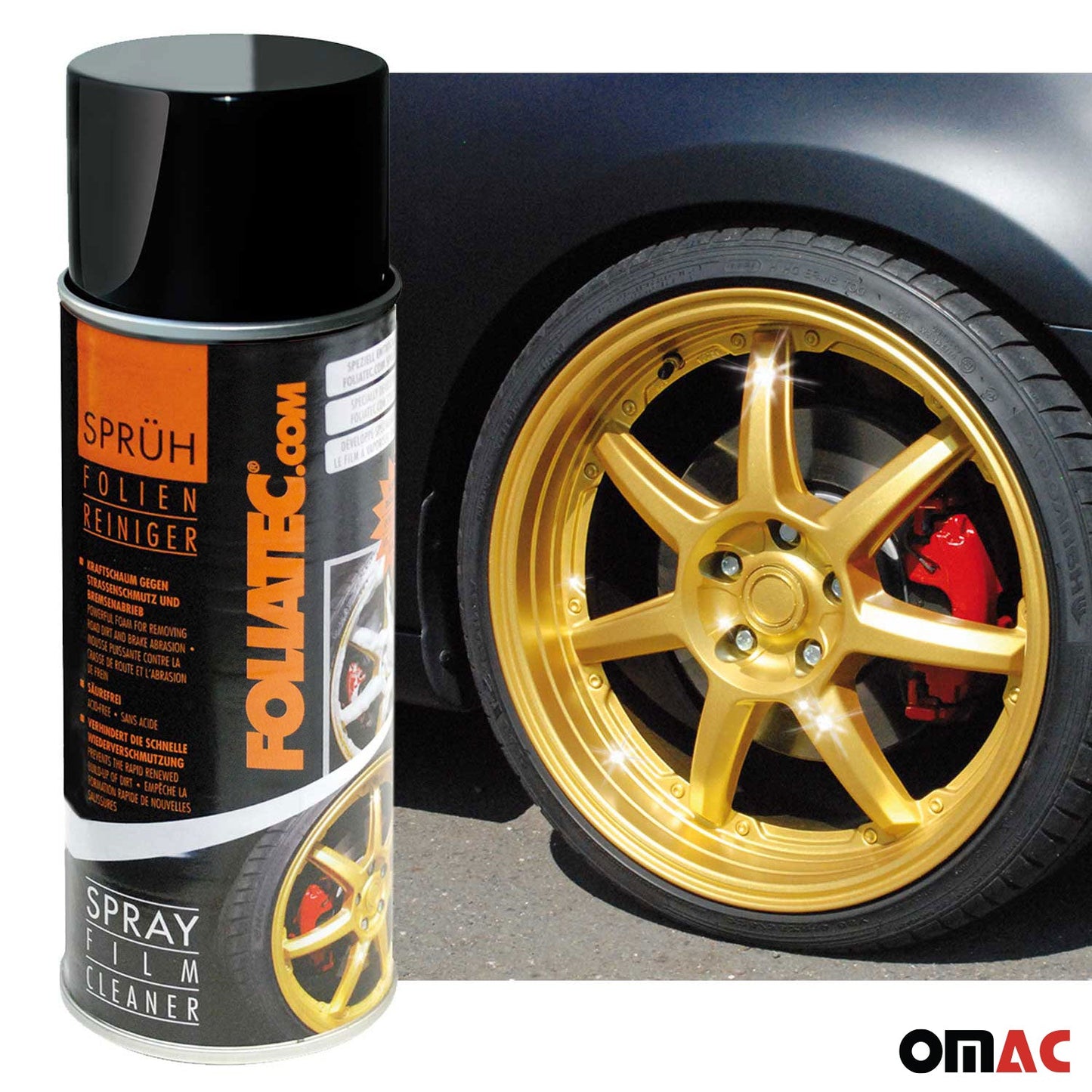 OMAC Foliatec Wheel Rim Spray Film Cleaner Powerful Foam 13.5 Oz 96FT2100