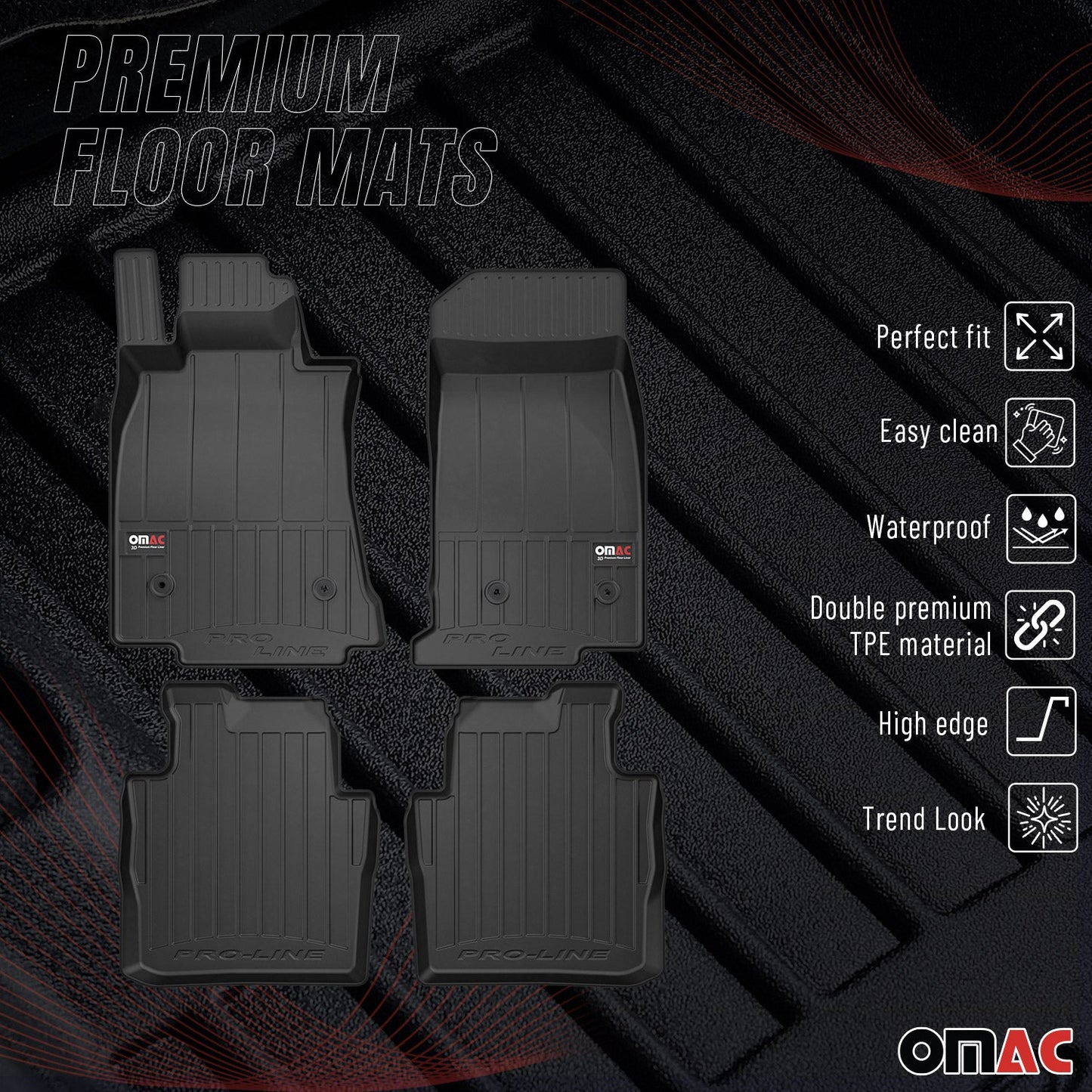 2020-2026 Cadillac CT5 Premium Floor Mats Liners Full Set All Weather Heavy Duty