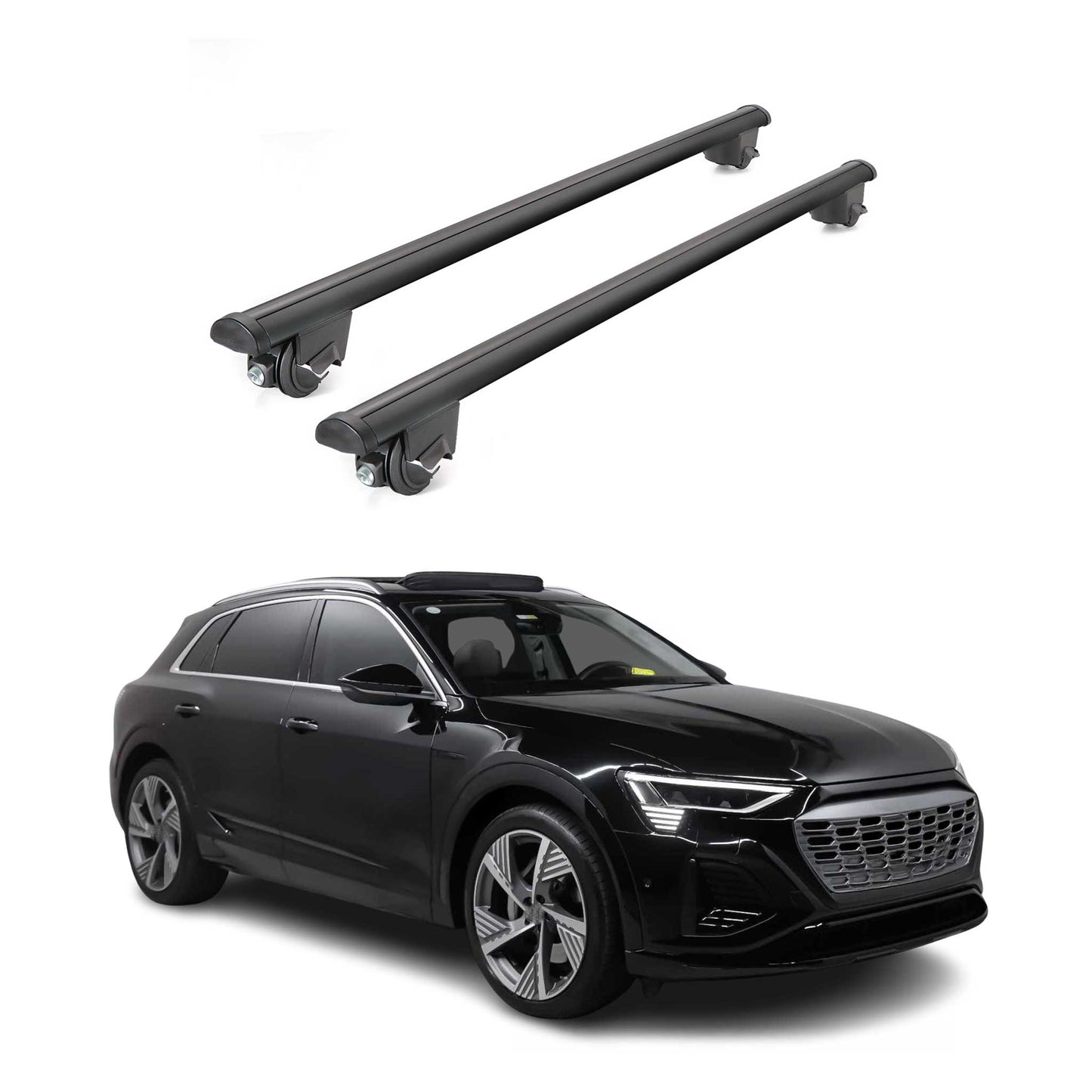 2023-2025 Audi Q8 e-tron Roof Rack Cross Bars Luggage Lbs Black 2 Pcs