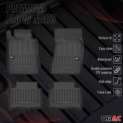 2008-2011 Mercedes CLS Class C219 Premium Floor Mats Liners Full Set All Weather Heavy Duty Black