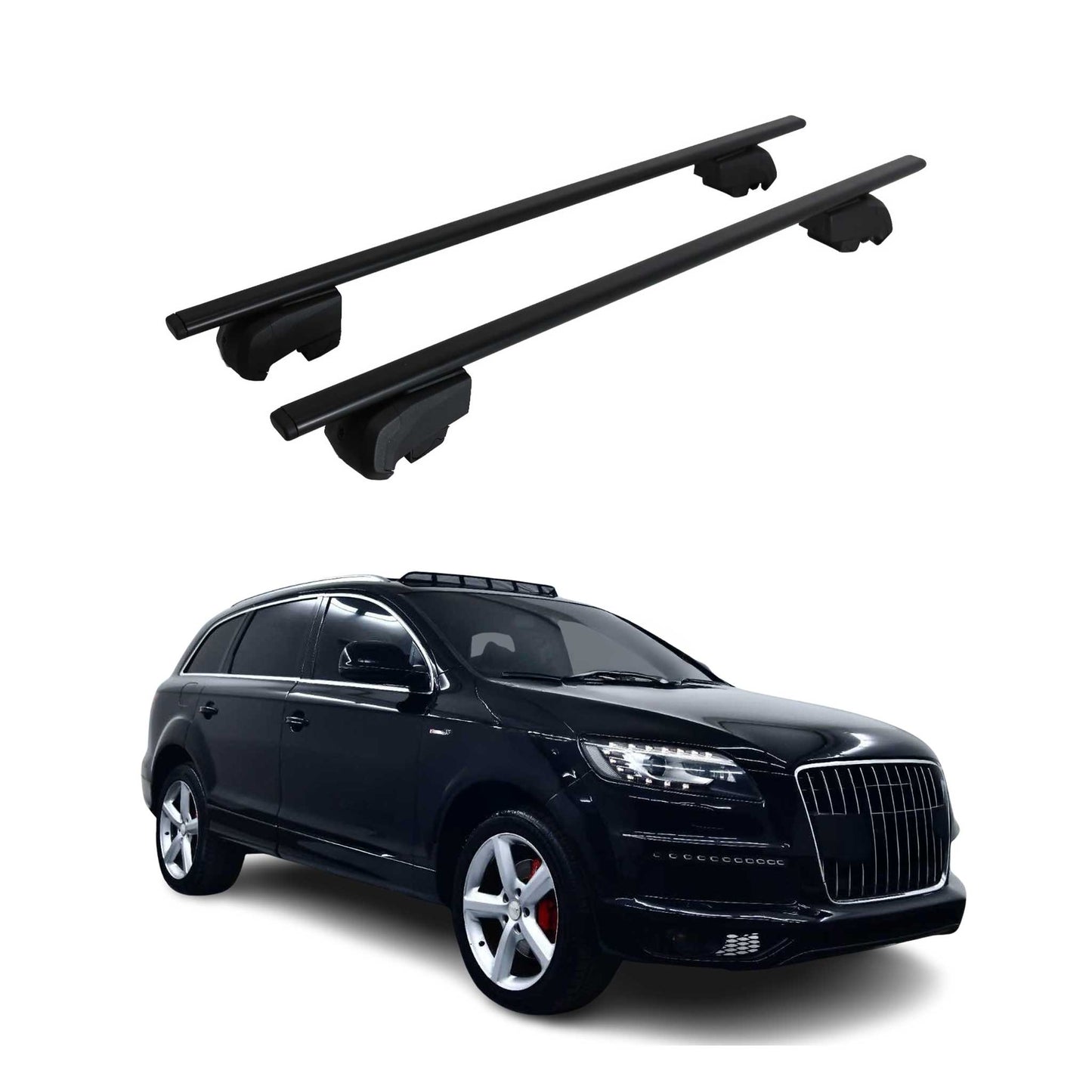 2007-2015 Audi Q7 Roof Rack Cross Bars Black