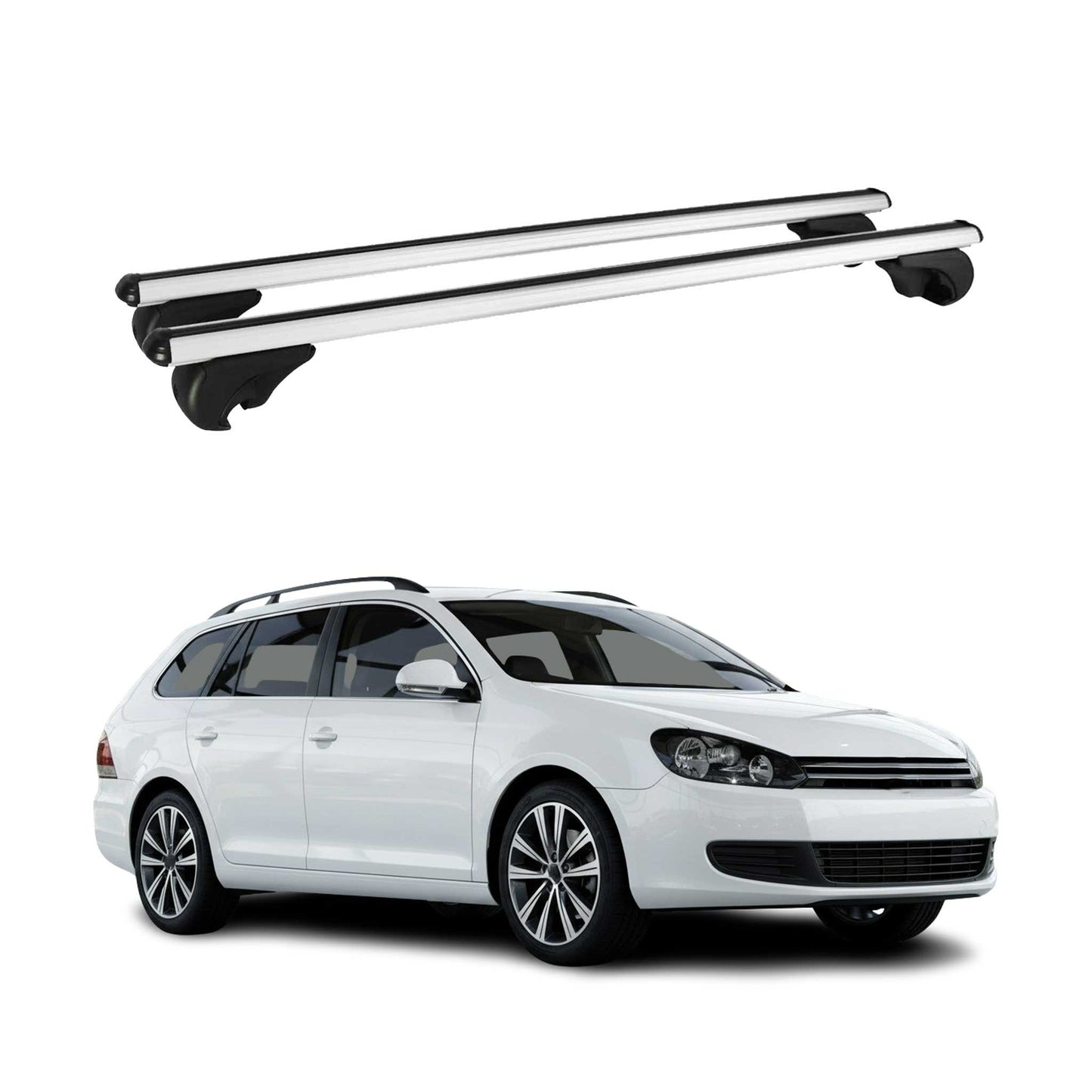 2011-2014 VW Jetta Sportwagen Roof Rack Cross Bars Silver