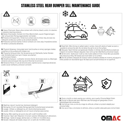 2015-2021 Mercedes C Class S205 Wagon Rear Bumper Guard Stainless Steel Brushed