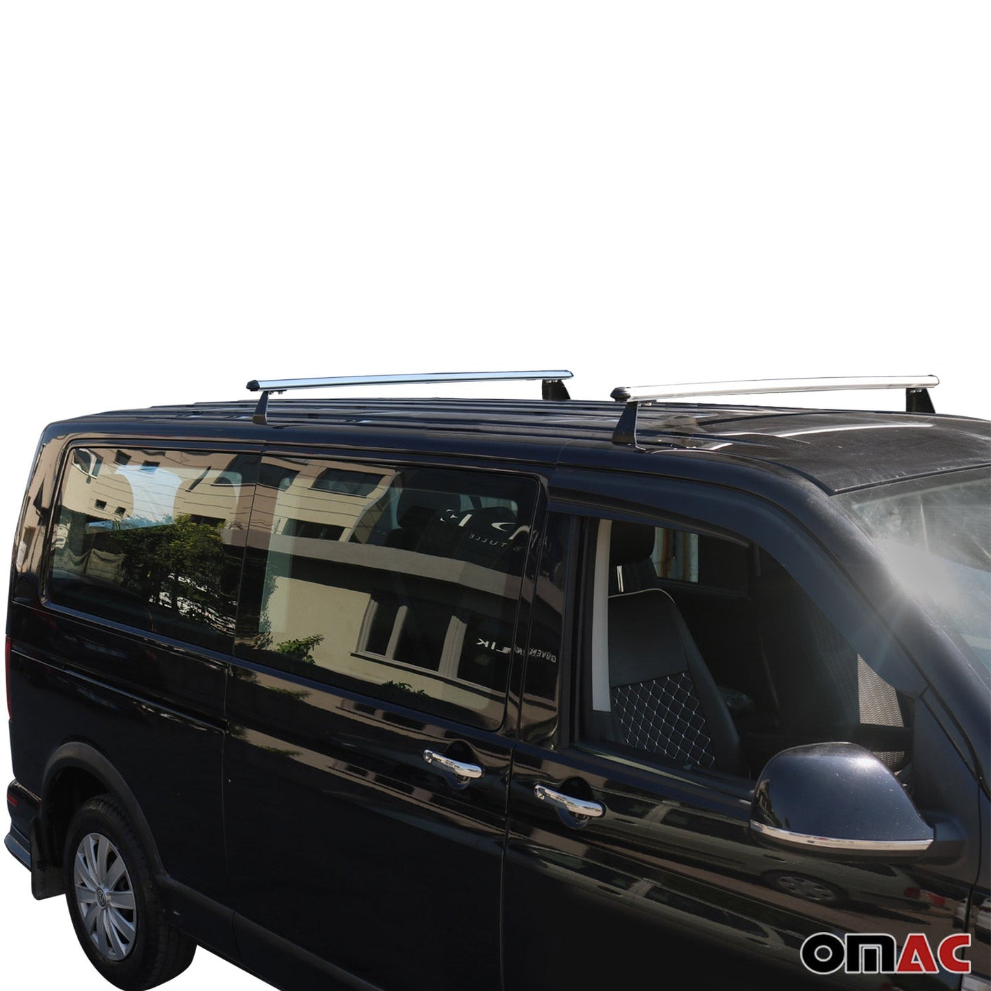 OMAC Trunk Bed Carrier Roof Racks Cross Bars for Nissan NV200 2013-2021 Alu Silver 2x 7566920-2
