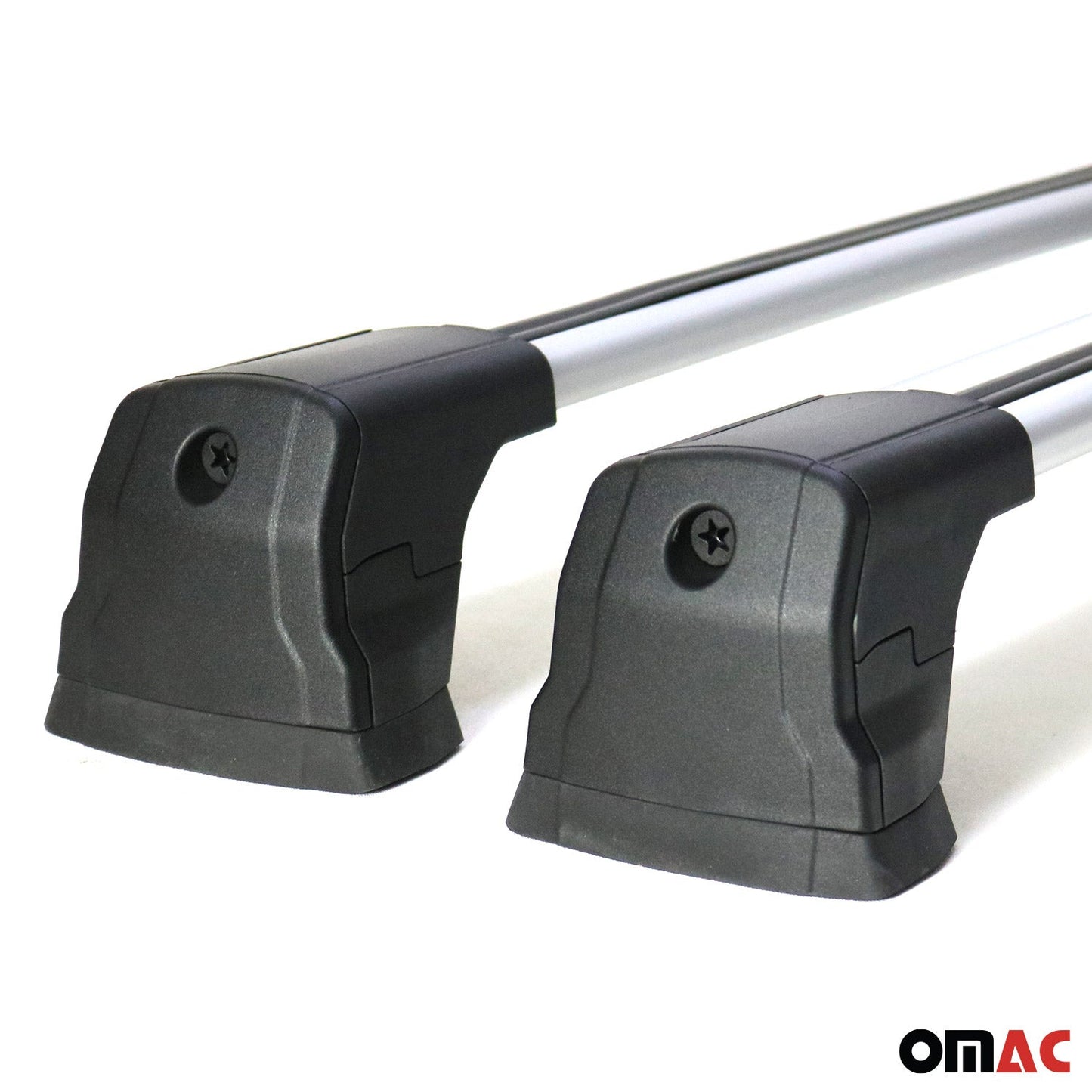 OMAC Fix Points Roof Racks Cross Bar Carrier for Mazda CX-7 2007-2012 Alu Silver 2x '4623913