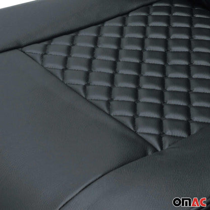 OMAC Leather Custom fit Car Seat Covers for RAM ProMaster 2014-2024 Black 2523321A-SS1