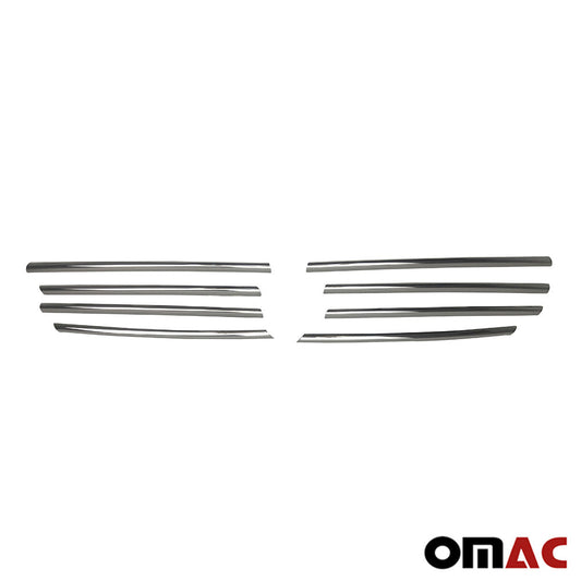 OMAC Front Bumper Grill Trim for VW T5 Transporter 2003-2010 Steel Silver 8 Pcs 7522086