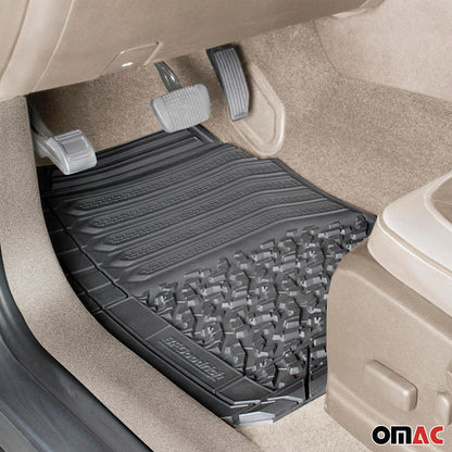 OMAC BF Goodrich Floor Mats Liners for Chevrolet & GMC Trucks SUV All Weather Black Rubber 96BF446