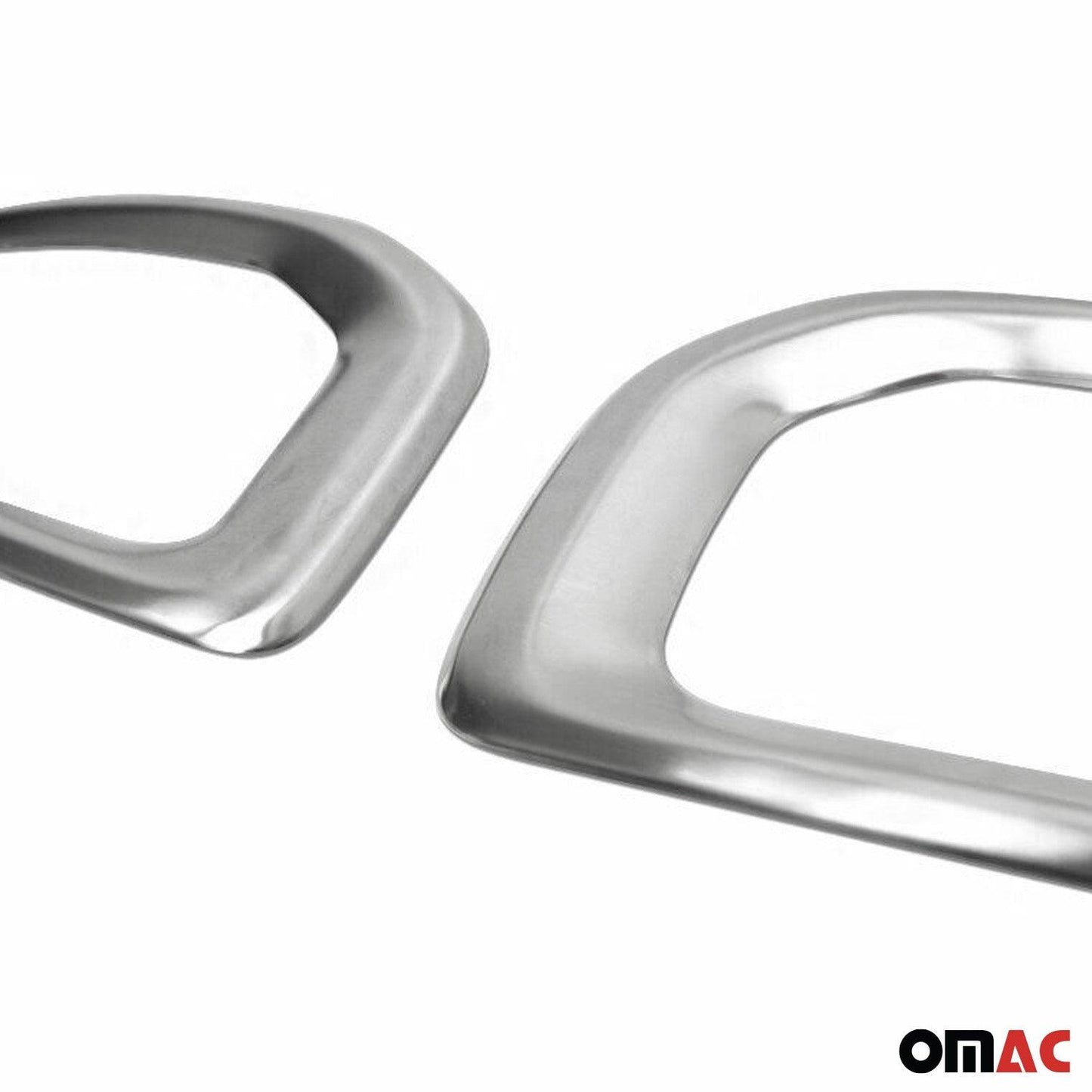 OMAC Fog Light Lamp Bezel Cover for Jeep Renegade 2015-2018 Brushed Steel Silver 2Pcs 1708103T