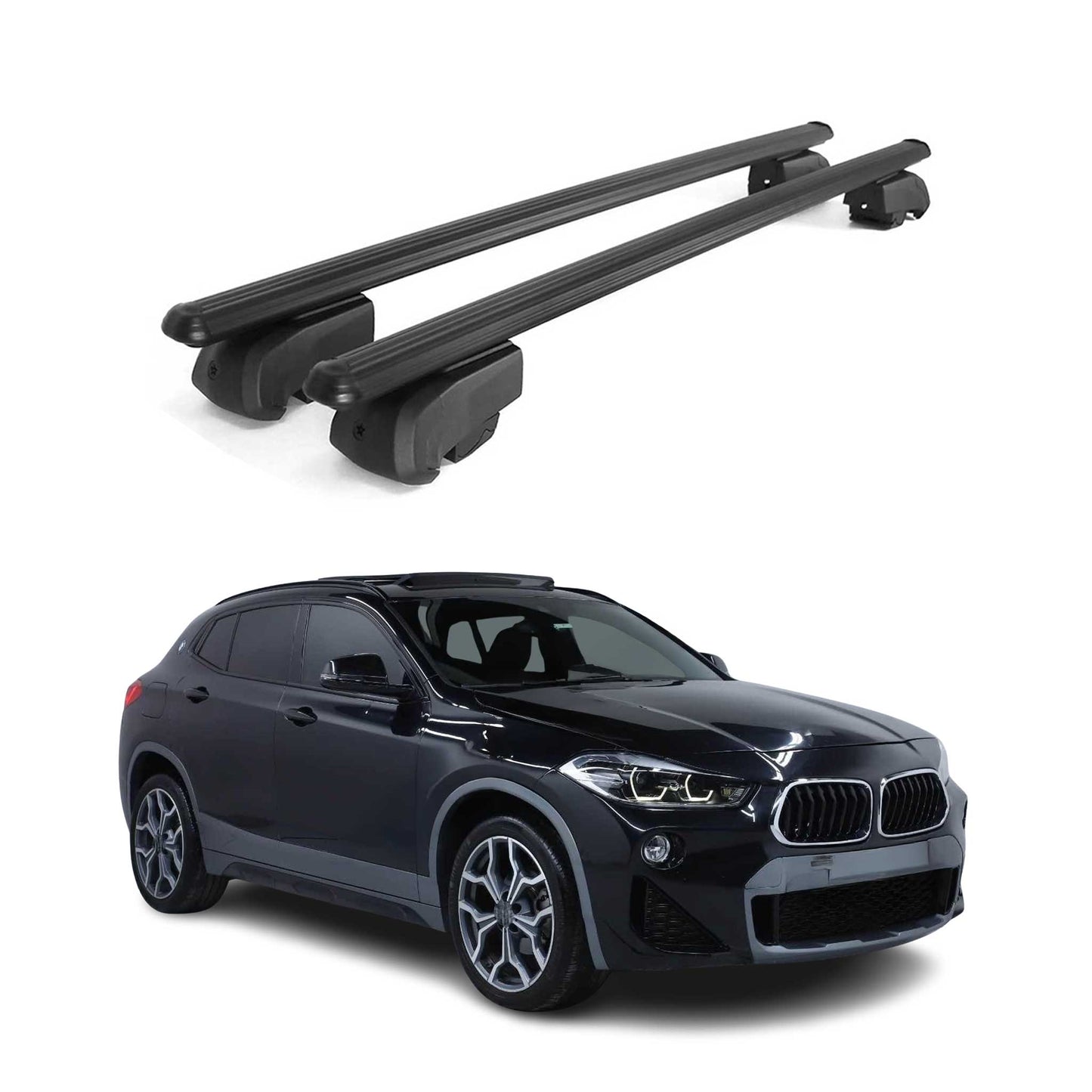 2018-2023 BMW X2 F39 Roof Rack Cross Bars Silver Carrier 2 Pcs