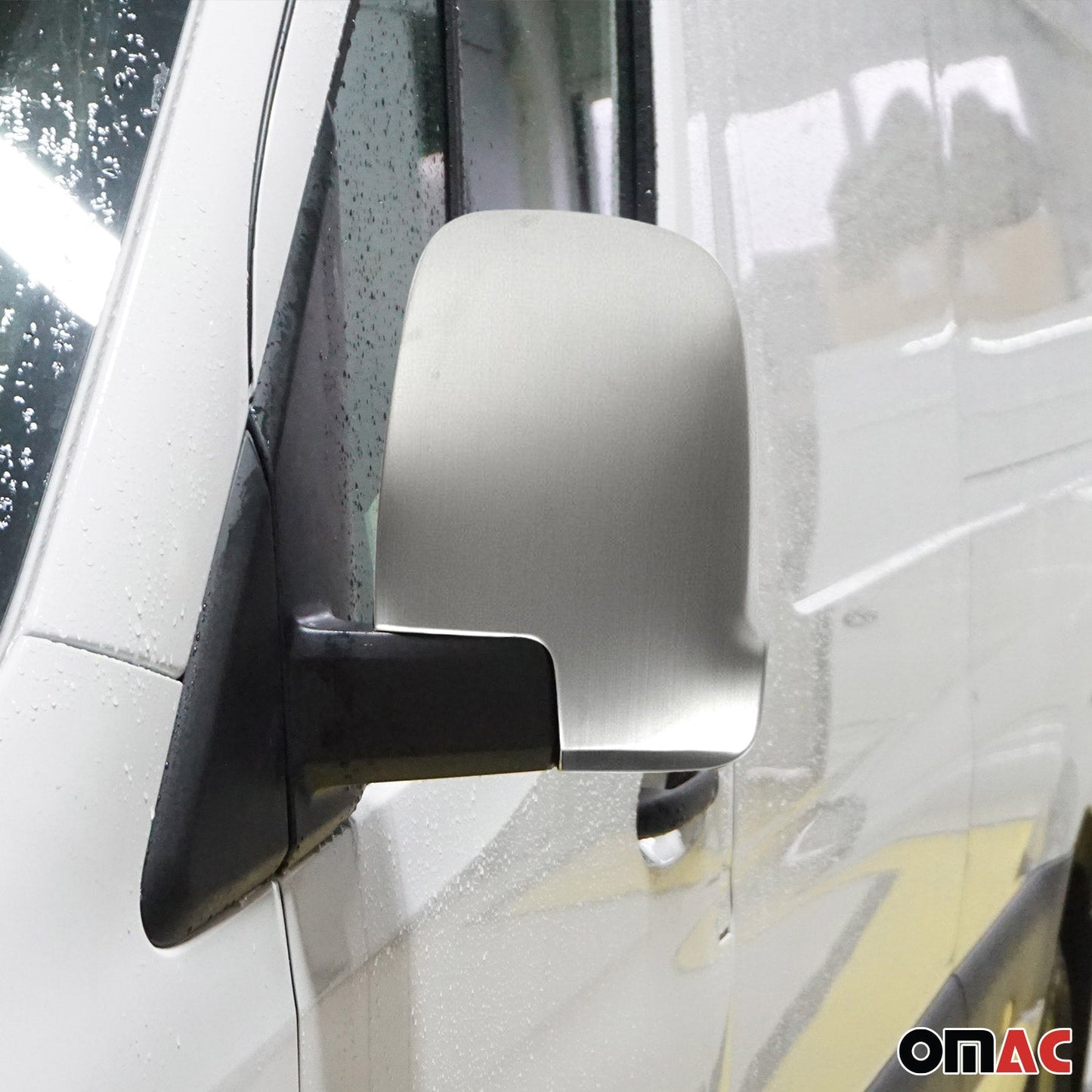OMAC Side Mirror Cover Caps Fits Mercedes Sprinter W907 910 2019-2024 Brushed Steel 4745111T