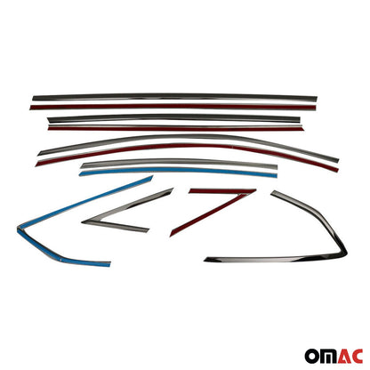 2012-2018 Ford Focus Hatchback Window Molding Trim Streamer Stainless Steel Dark 12Pcs