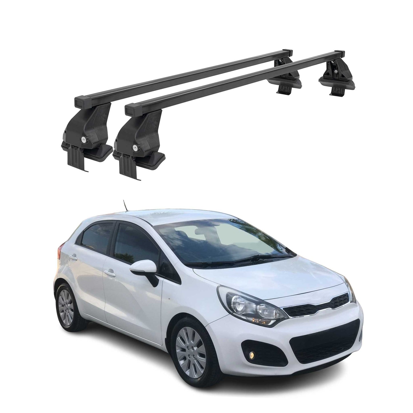 2012-2017 Kia Rio Hatchback Roof Rack Cross Bars Black