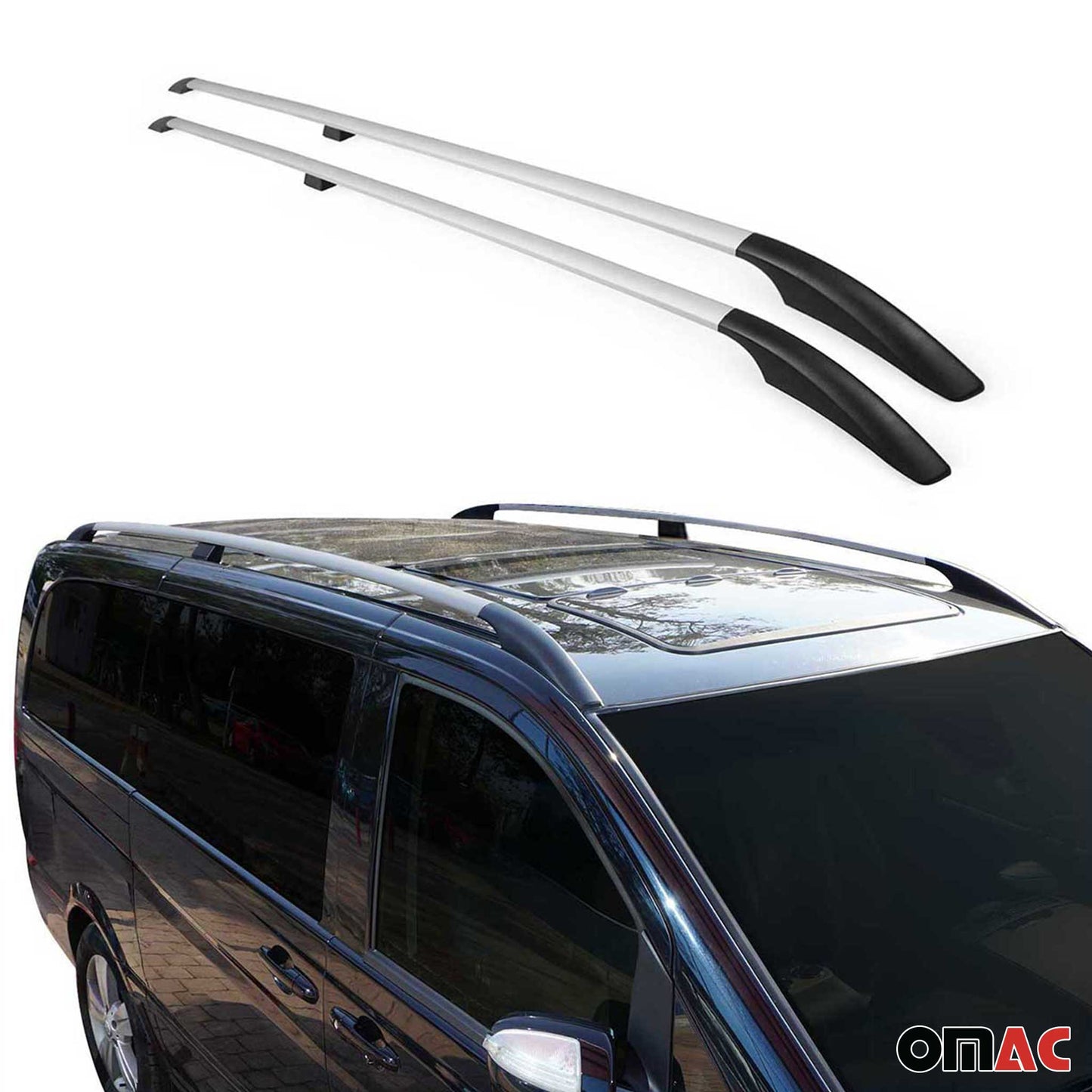 2010-2013 Ford Transit Connect L1 Short Roof Rack Rails Side Rails Silver