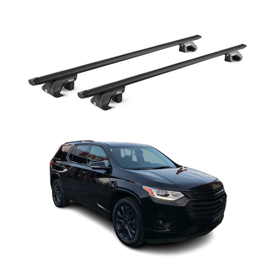 2018-2024 Chevrolet Traverse Roof Rack Cross Bars Black Carrier 2 Pcs