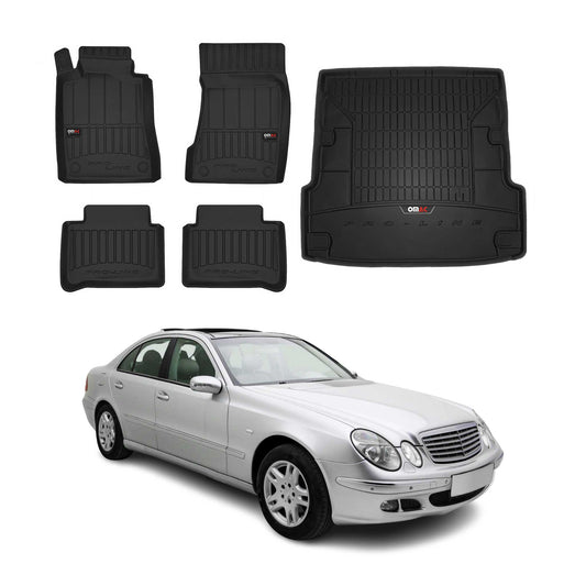 2004-2009 Mercedes E Class S211 Wagon Premium Floor Mats & Cargo Liner Full Set All Weather Heavy Duty