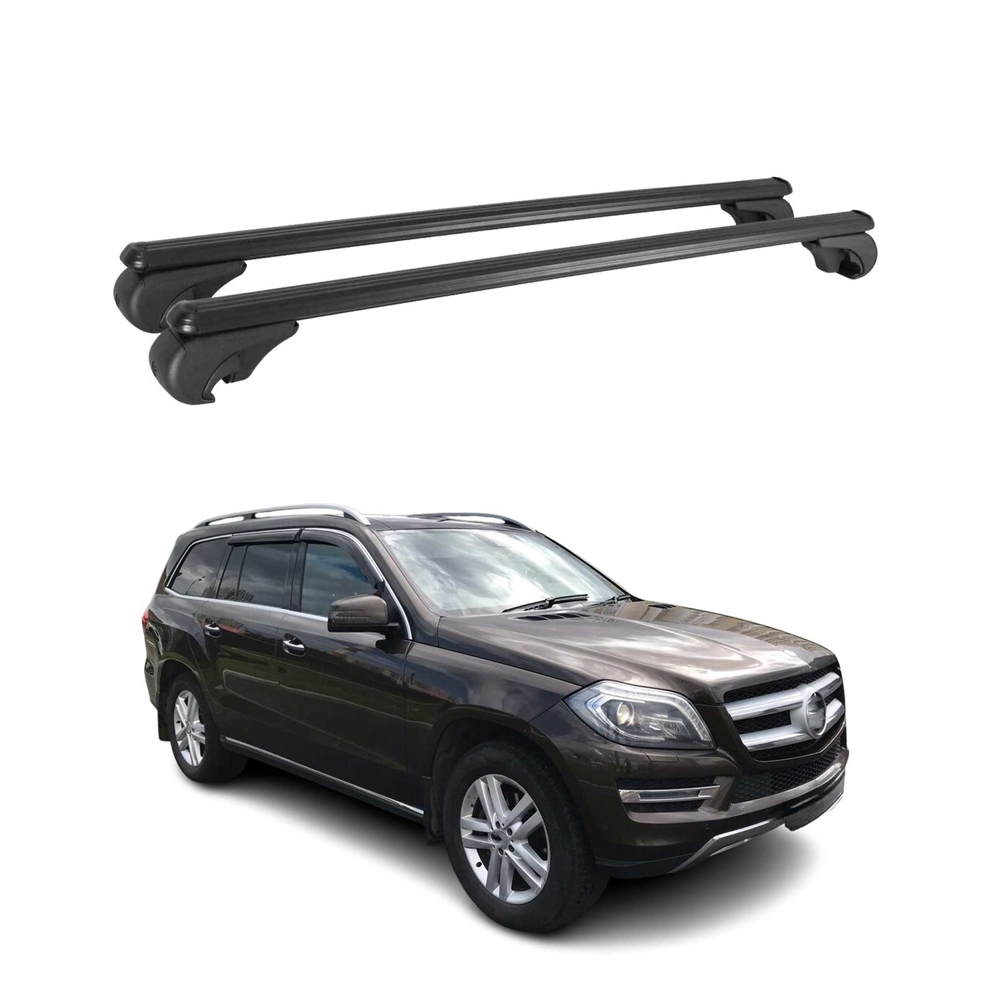2013-2016 Mercedes GL Class X166 Roof Rack Cross Bars Black