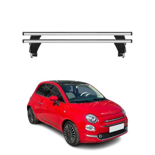 2017-2019 Fiat 500 Roof Rack Cross Bars Silver