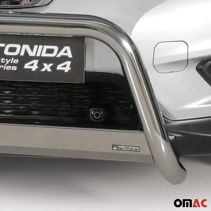 2014-2016 Nissan Rogue Bull Bar Push Front Bumper Grille Silver Stainless Steel