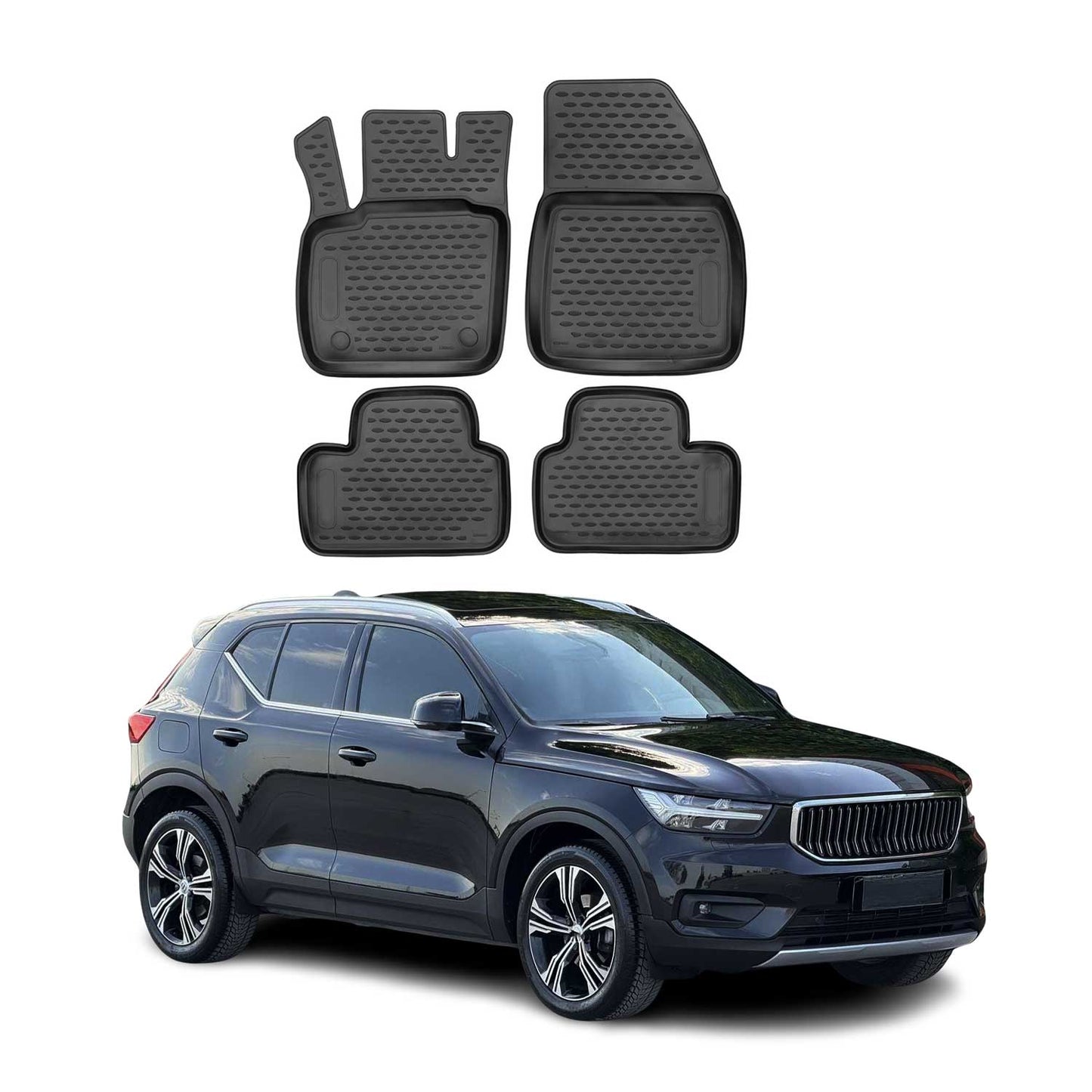 2019-2026 Volvo XC40 Floor Mats Liners Full Set All Weather Black
