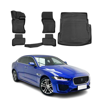 2020-2021 Jaguar XE Floor Mats & Cargo Liner Full Set All Weather Black
