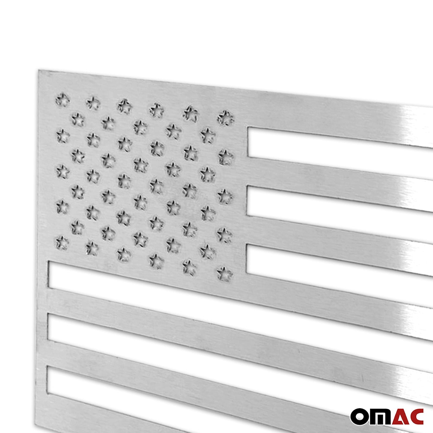 OMAC US American Flag Brushed Chrome Decal Car Sticker Emblem Steel for GMC Canyon U020264