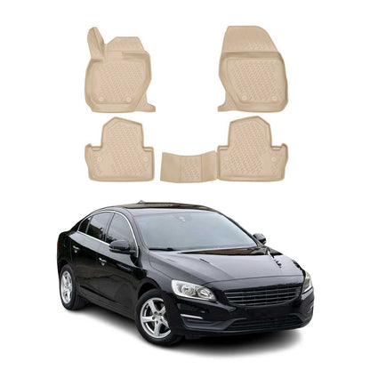 2011-2018 Volvo S60 Floor Mats Liners Full Set All Weather Beige