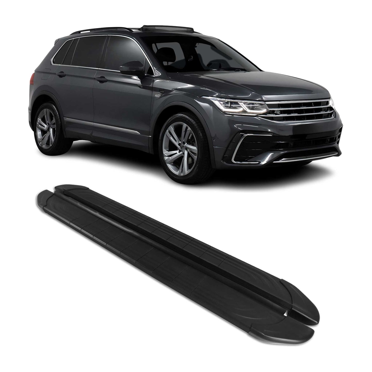 2018-2024 VW Tiguan Running Boards Side Steps Black