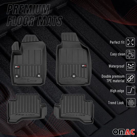 2013-2019 Fiat 500e Premium Floor Mats Liners Full Set All Weather Heavy Duty