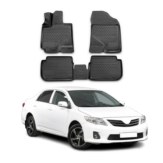 2009-2013 Toyota Corolla Floor Mats Liners Full Set All Weather Black