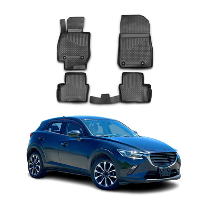 2016-2023 Mazda CX-3 Floor Mats Liners Full Set All Weather Black