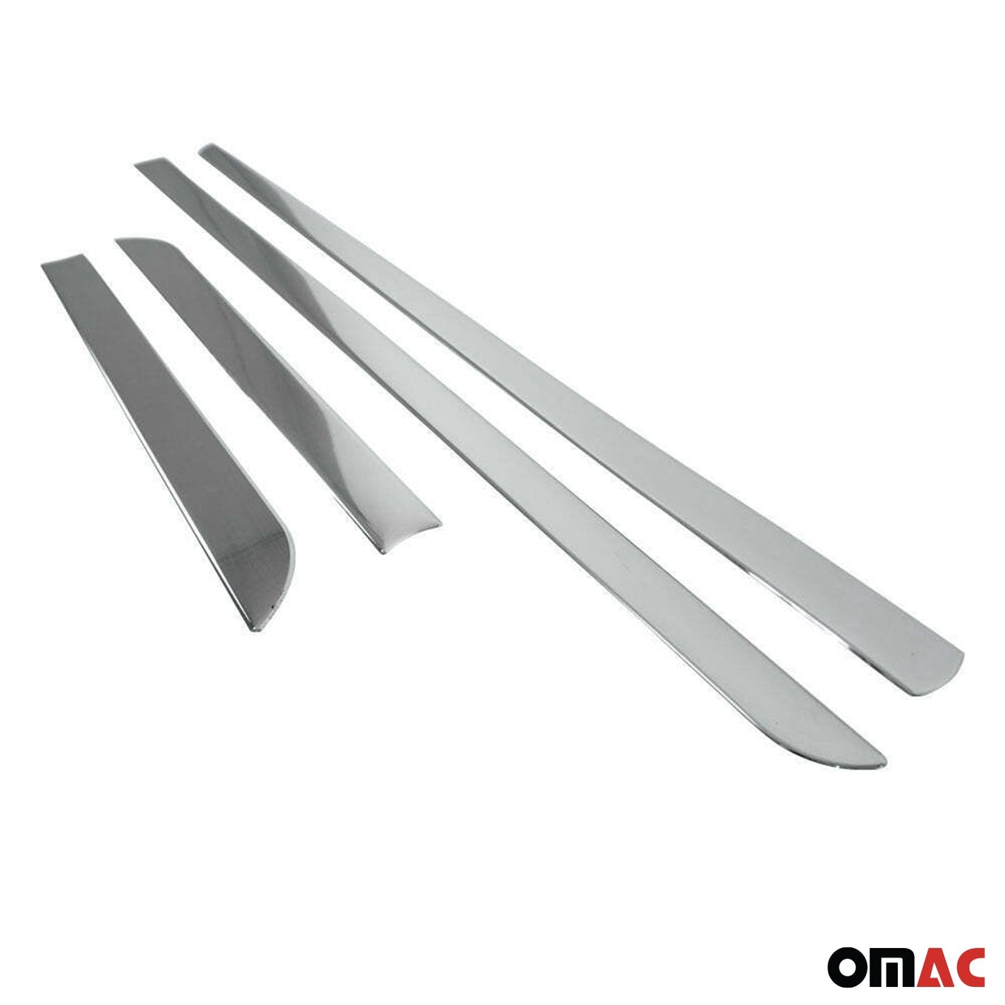 OMAC Side Door Molding Trim Skirt Garnish for RAM Stainless Steel Silver 4 Pcs U028551