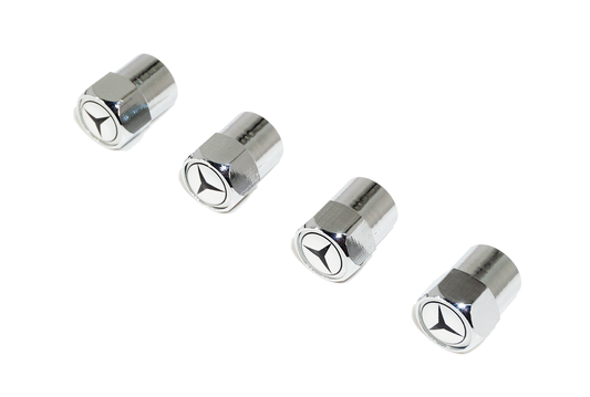 Chrome Valve Stem Tire Caps, Style: Mercedes