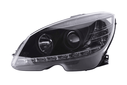 Mercedes Benz C-Class (204) Black LED Headlights with Daytime Running Lights (2007-2010)