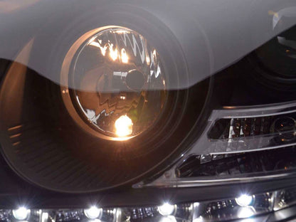 Mercedes Benz S-Class (220) Black LED Headlights with Daytime Running Lights (1998 - 2005)