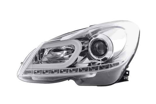 Mercedes W204 C-Class Chrome LED Headlights with DRL (2011 - 2014)