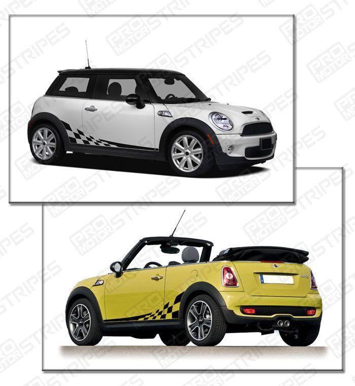 Mini Cooper 2008-2017 Checkered Side Stripes Porsche Style Decals