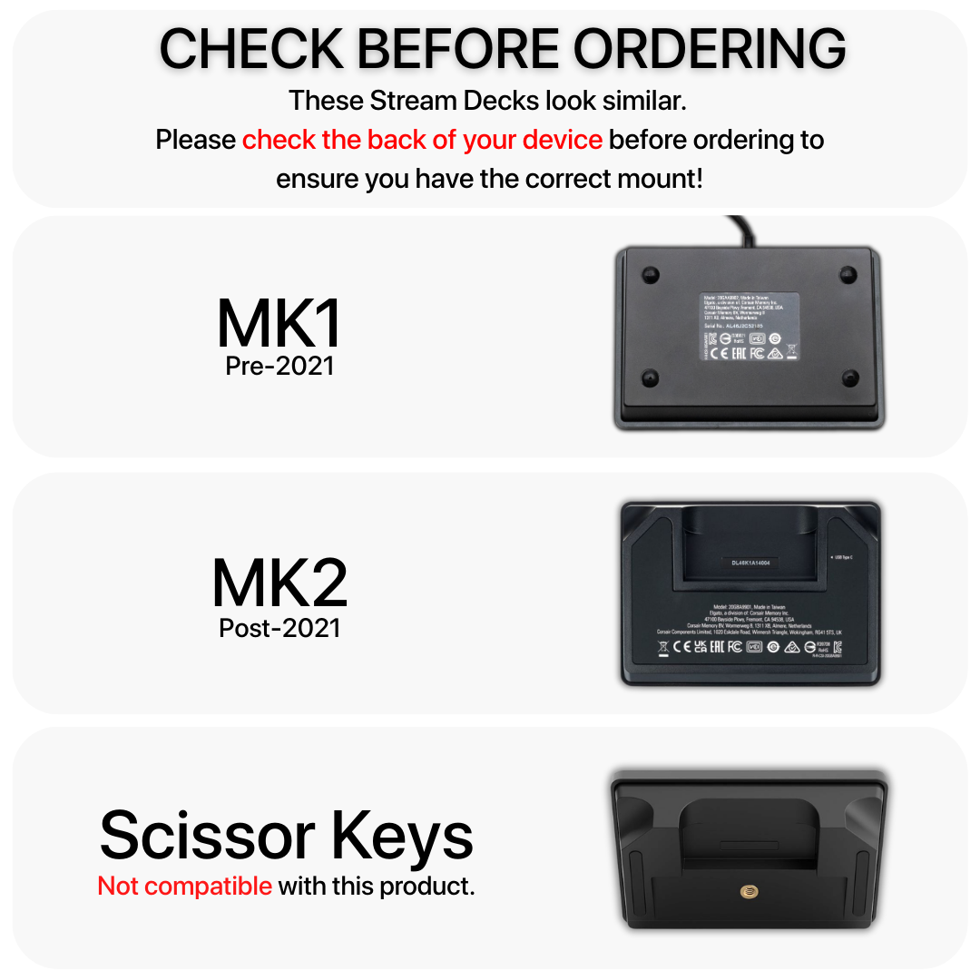 Stream Deck XL and MK2/MK1 Combo Console Mount