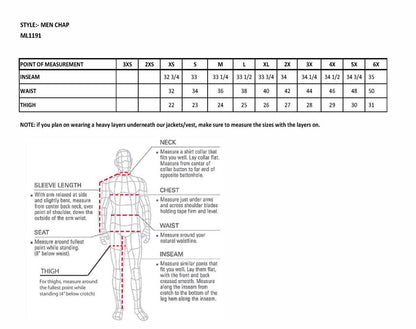 Milwaukee Leather Men's Retro Brown Premium Leather Motorcycle Rider Chaps w/ Snap Out Thermal Liner/ 4-Pockets-ML1191RT