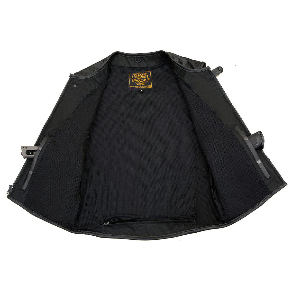 Milwaukee Leather MLM3500 Men's Swat Style Rider Leather Vest w/ Single Panel Back for Club Patches