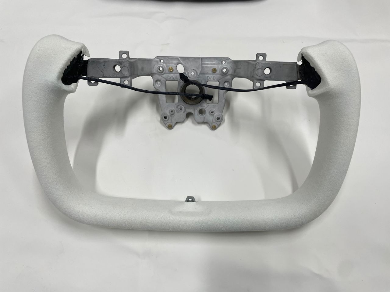 Model 3 Highland Yoke Steering Wheel - White Napa Leather