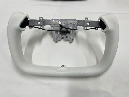 Model 3 Highland Yoke Steering Wheel - White Napa Leather